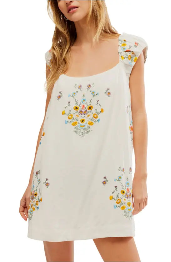 Wildflower Embroidered Mini Dress
