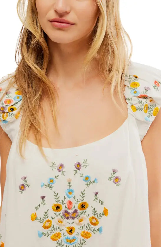 Wildflower Embroidered Mini Dress
