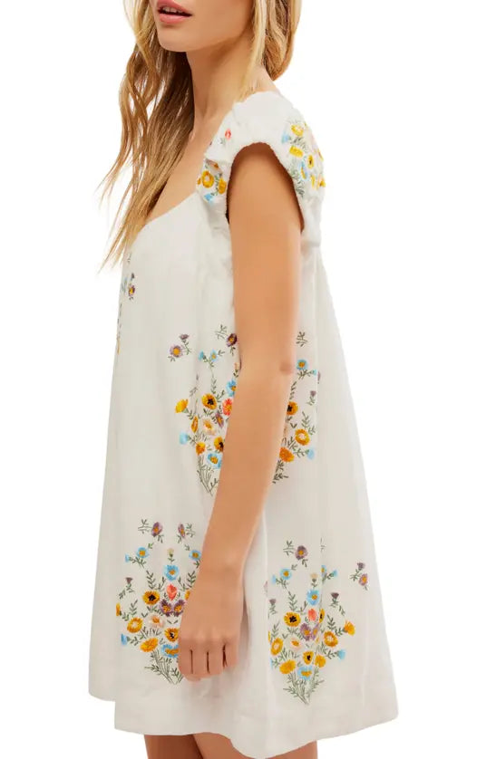 Wildflower Embroidered Mini Dress