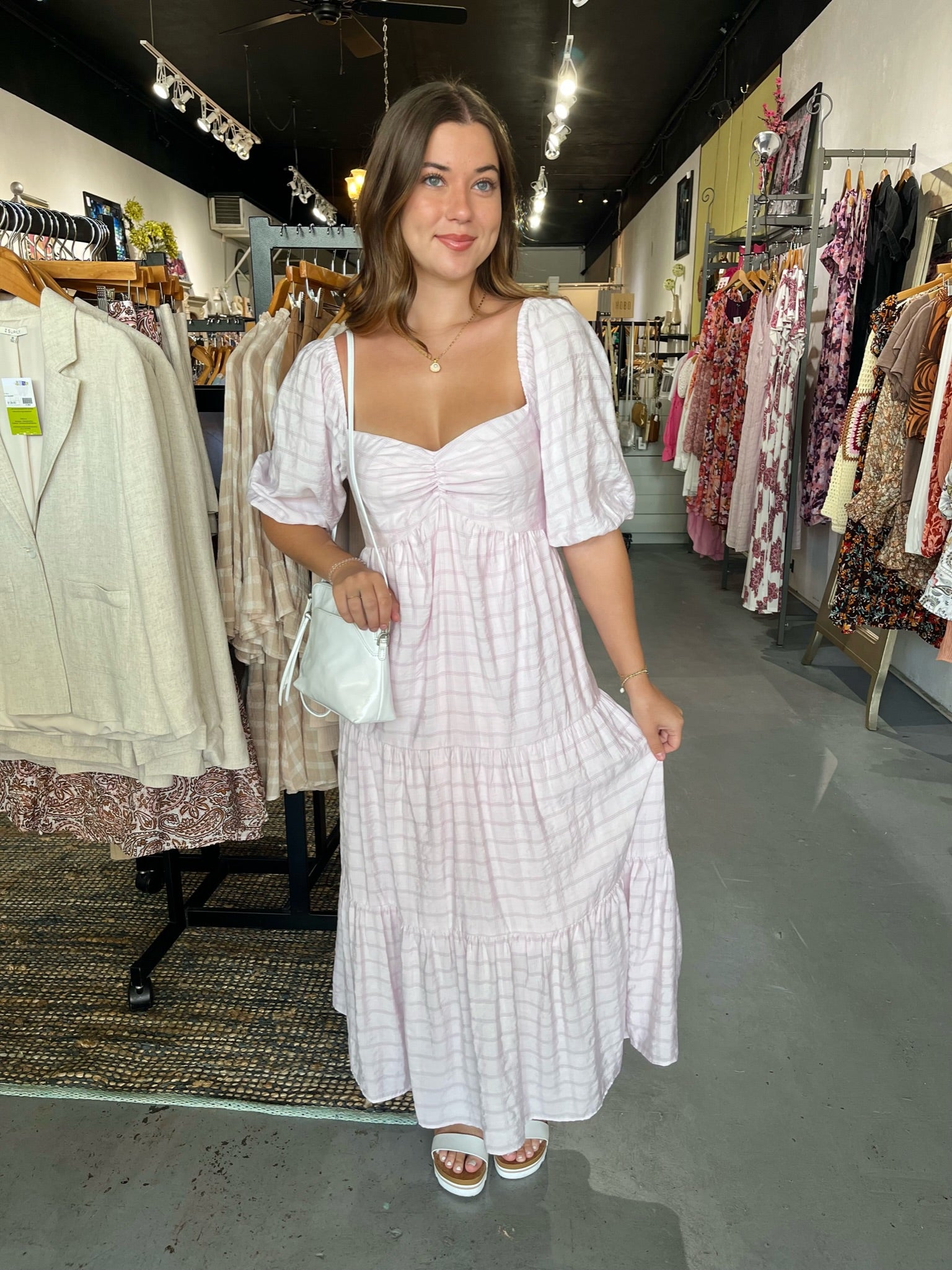 lucy midi dress LUCY MIDI DRESS GREEN PRINT | Online Outlet