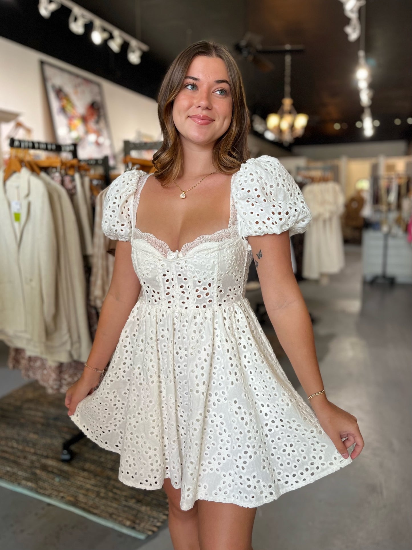 Becca Eyelet Dress