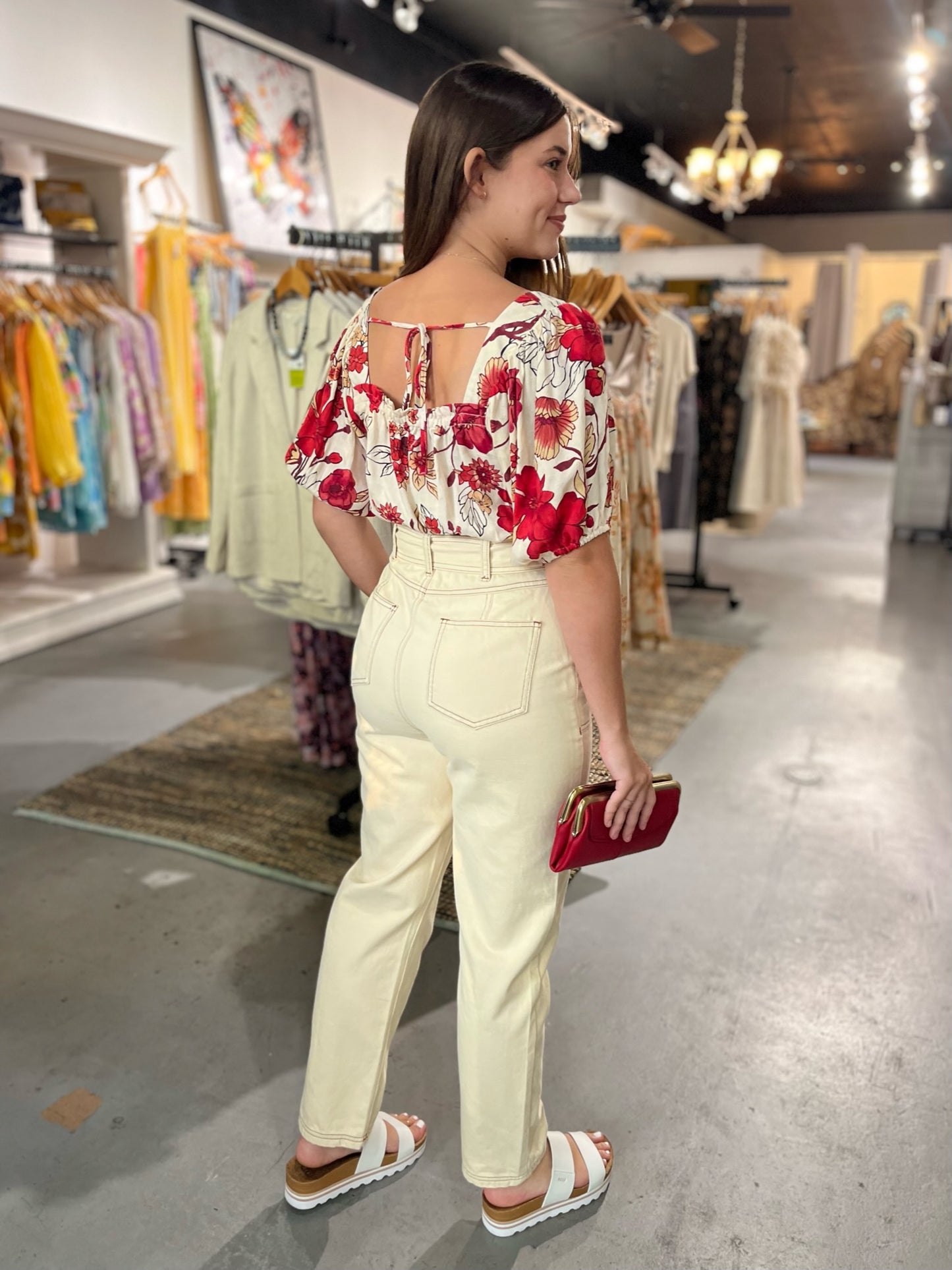 Cream Envelope Waist Pants