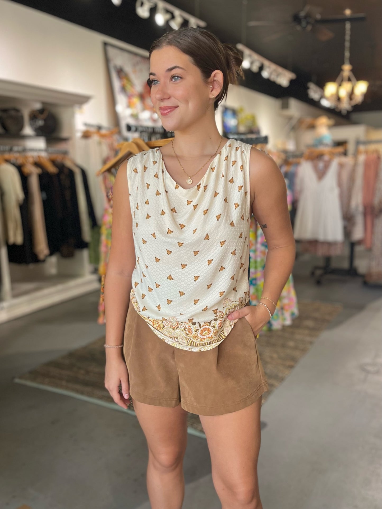 Ivory Cowl Neck Top