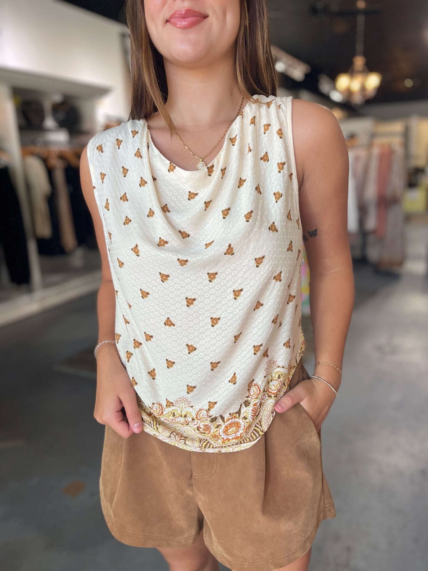 Ivory Cowl Neck Top