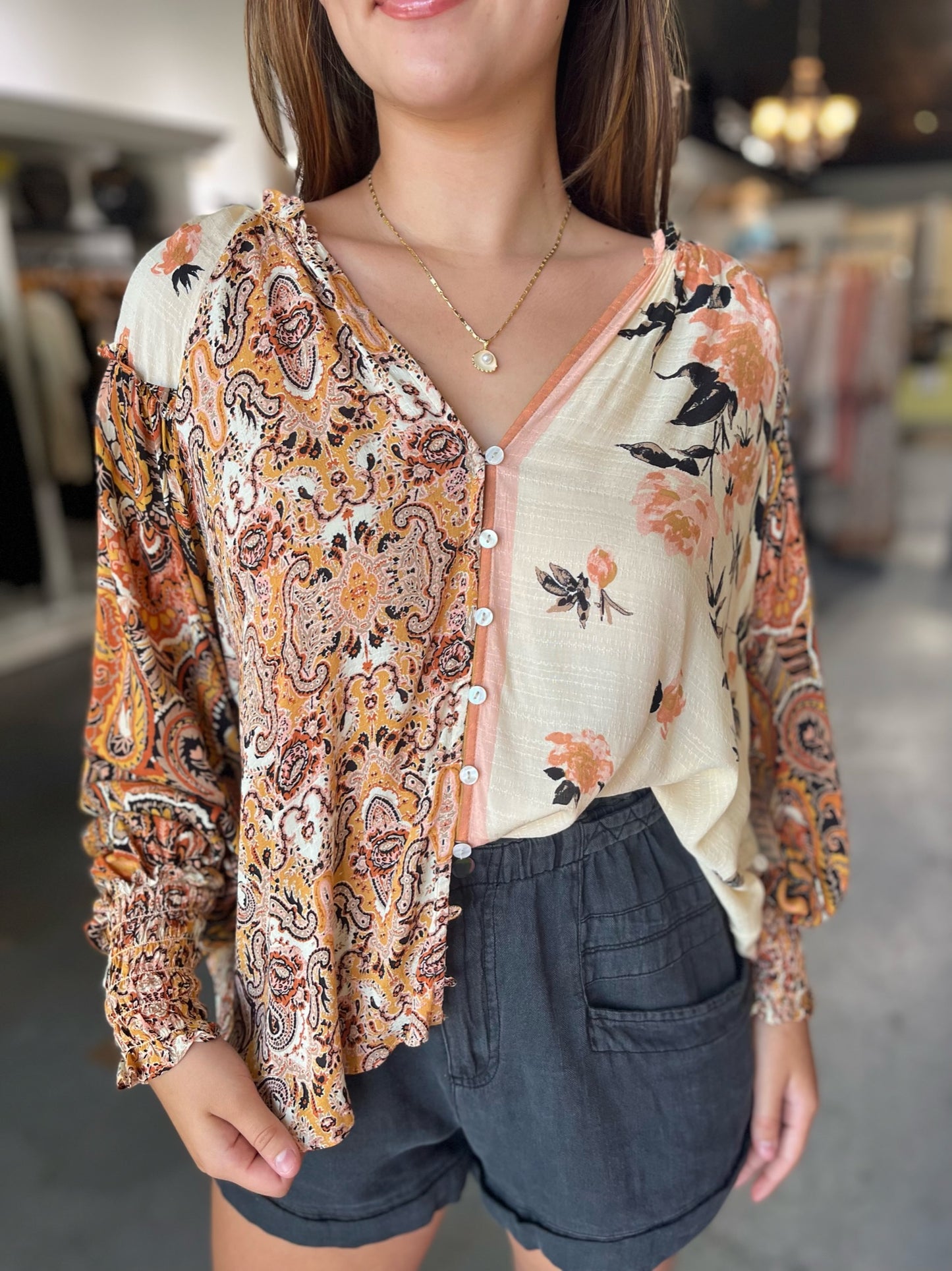 Jaclyn Button Top