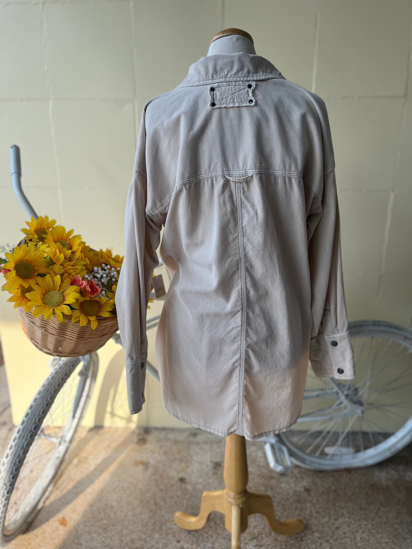 Cream Corded Shacket