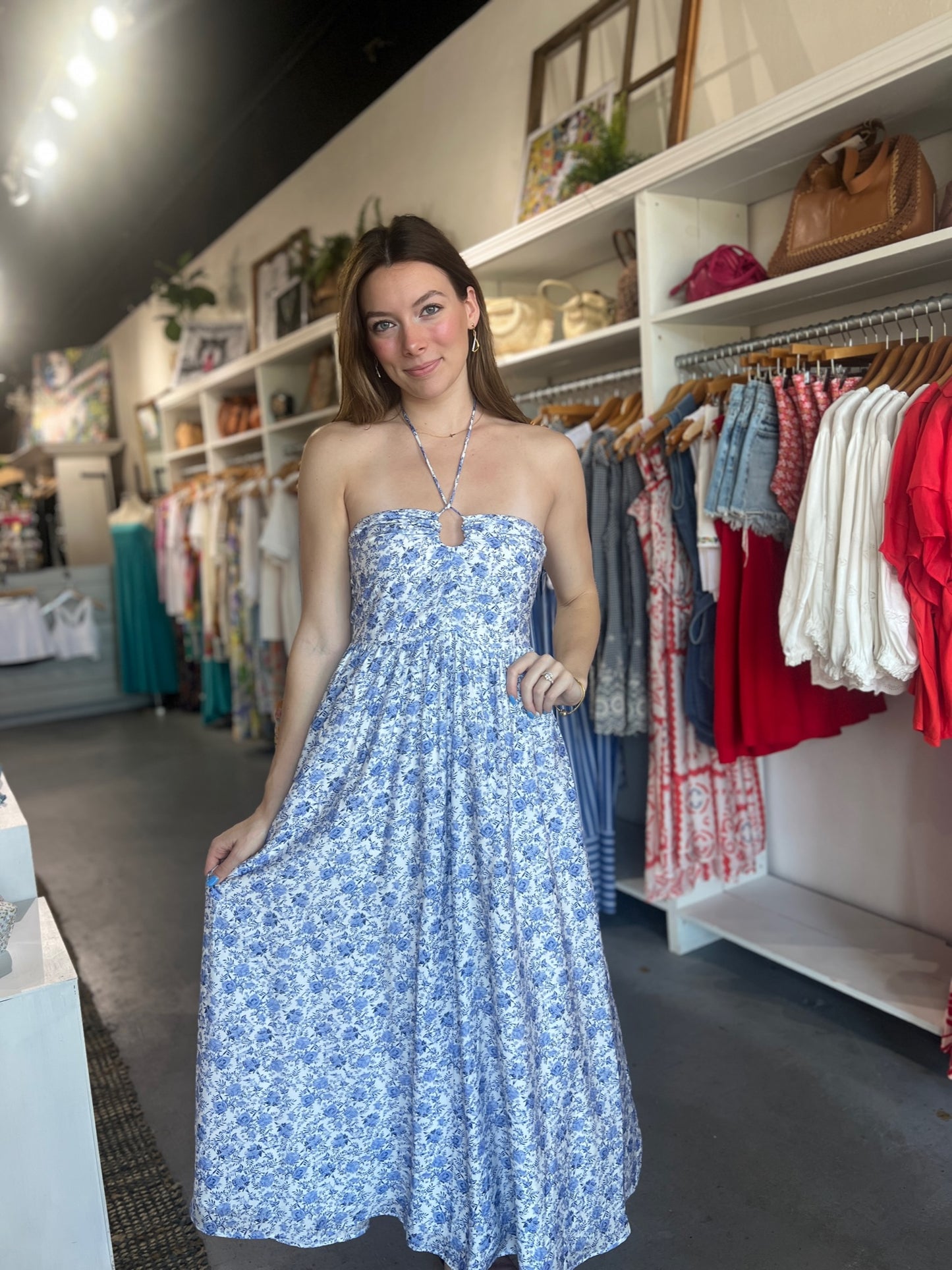 Evelyn Halter Midi Dress