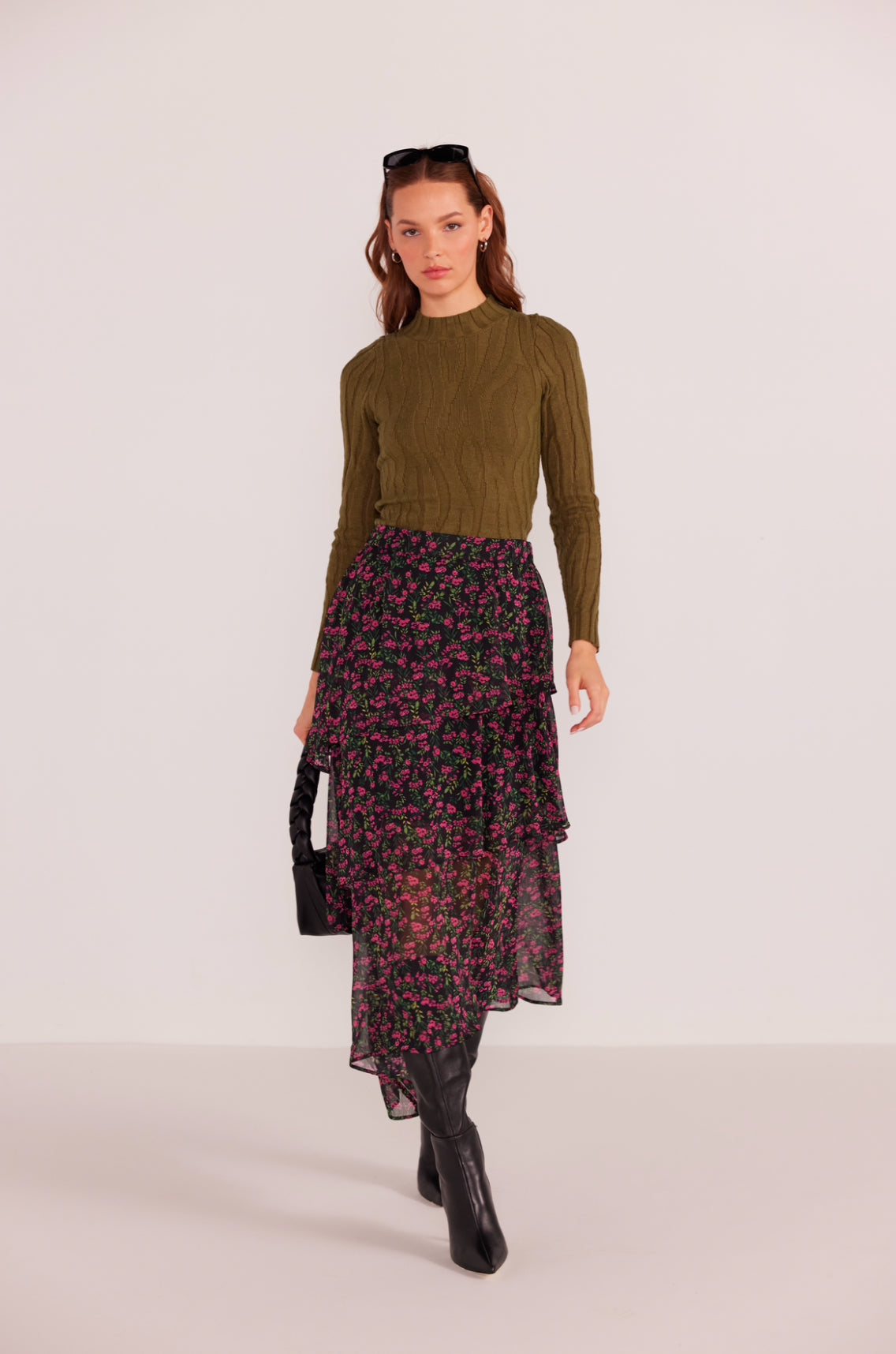 Faye Ruffle Midi Skirt