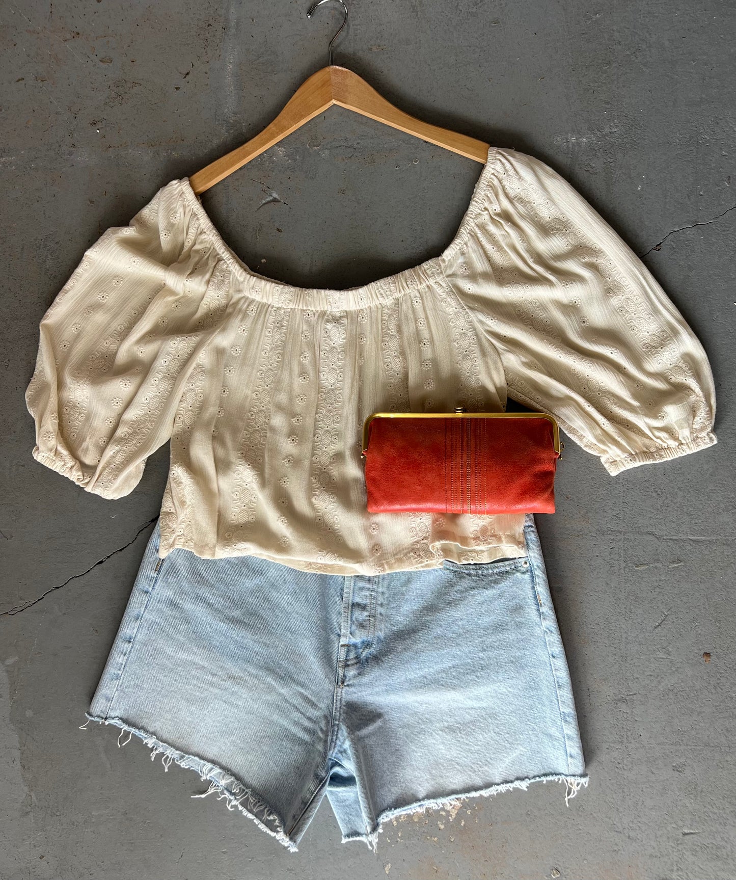 Cream Eyelet Top
