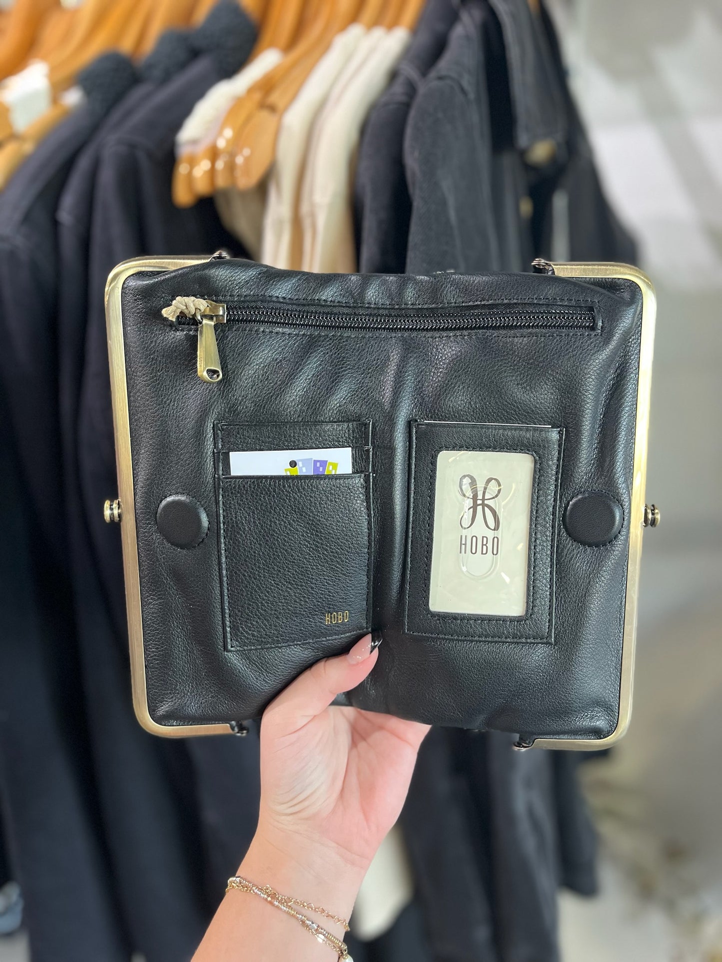 HOBO Lauren Clutch Wallet - Cow Print