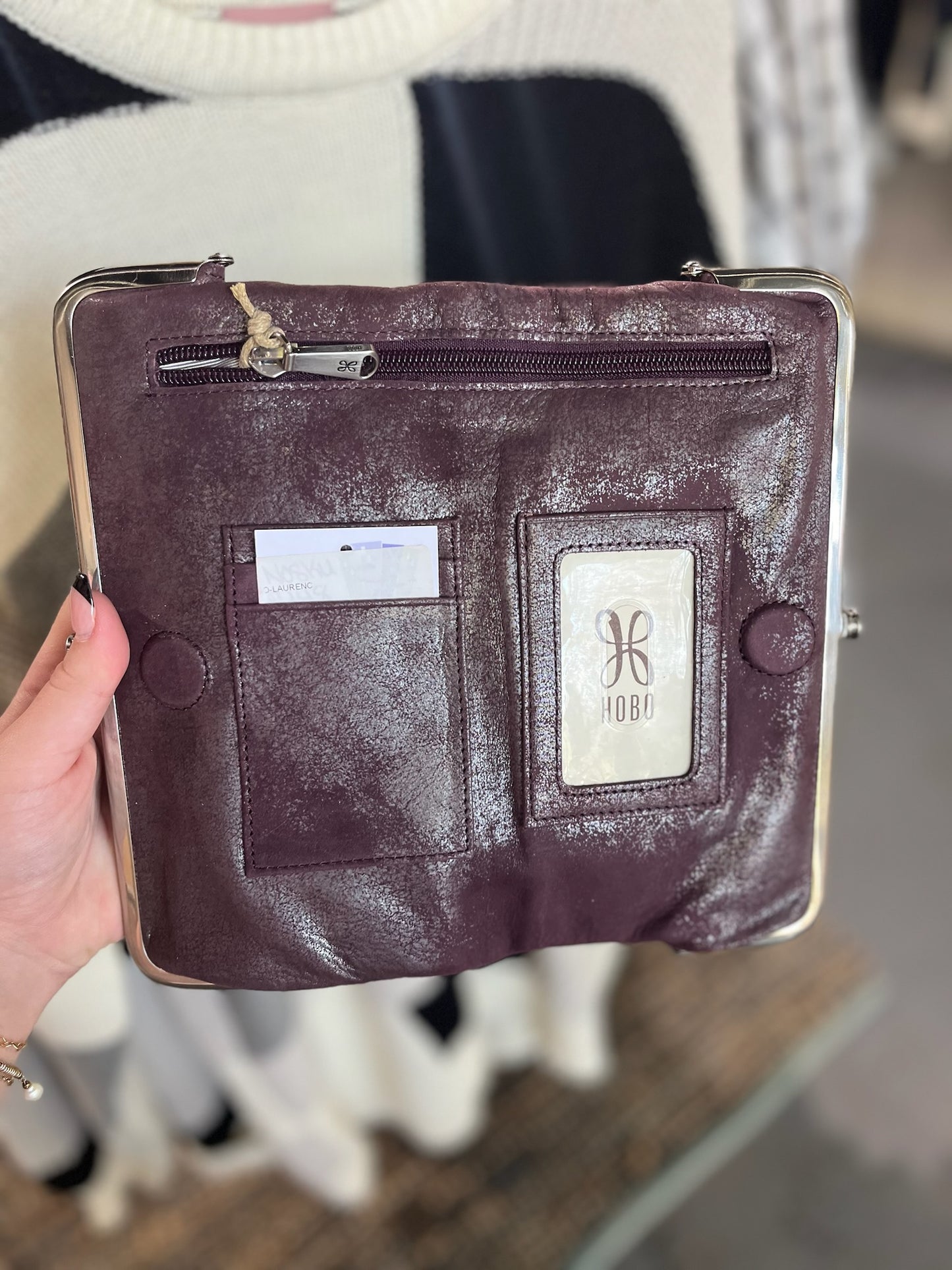 HOBO Lauren Clutch Wallet - Plum Graphite