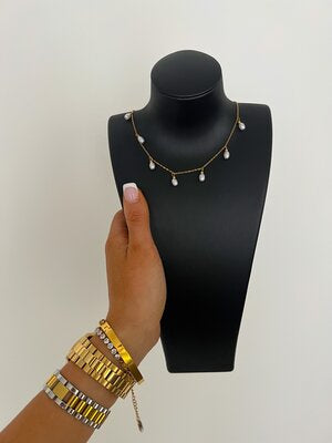 Waterproof Pearl Drop Necklace