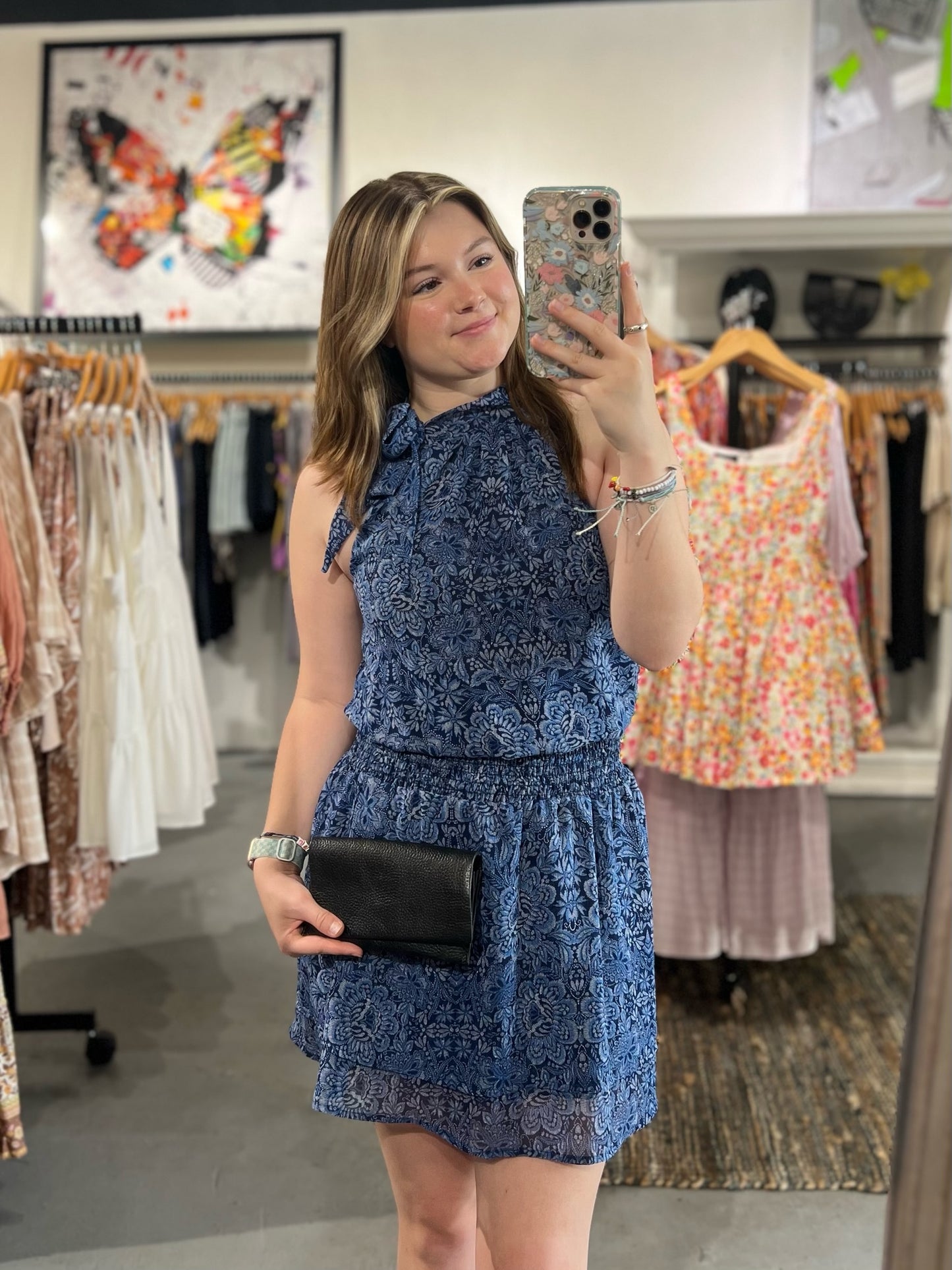 Navy Halter Dress