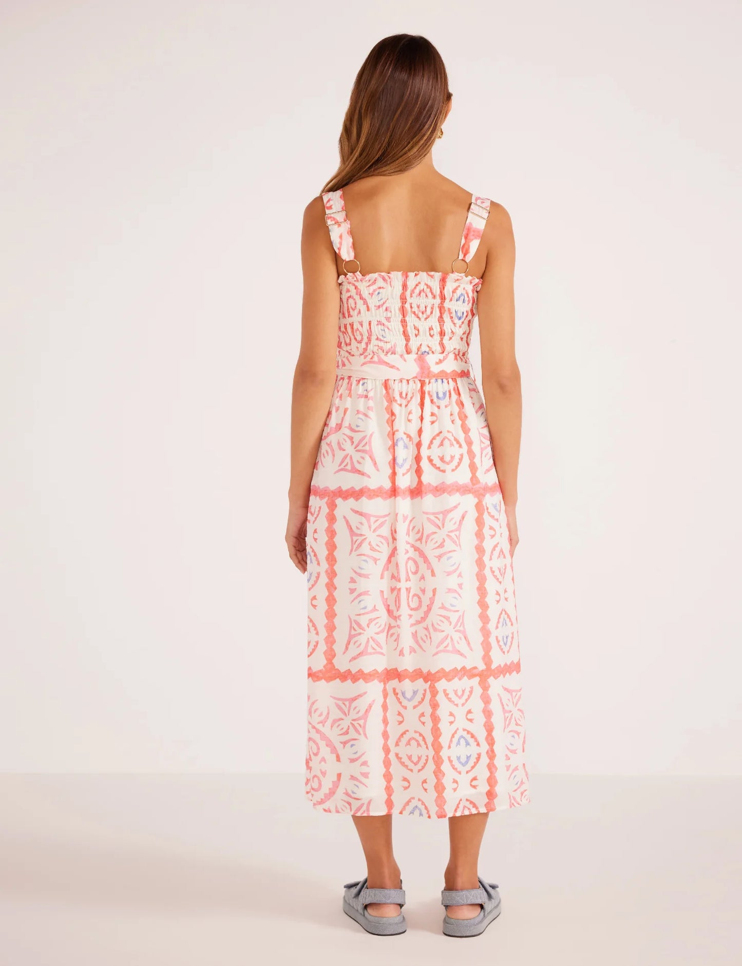 Lolani Shirried Midi Dress