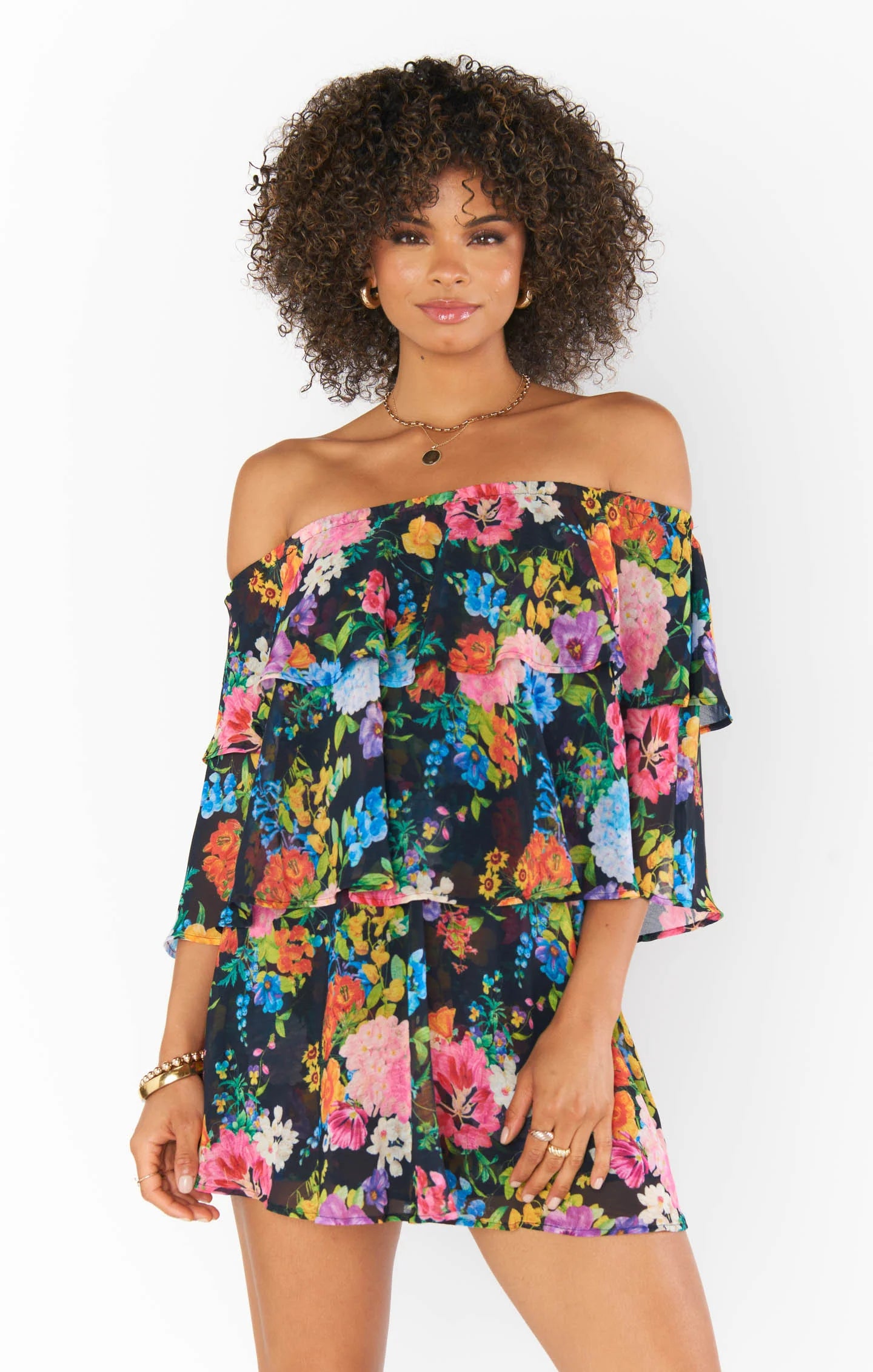 Triple Decker Romper - Midnight Floral
