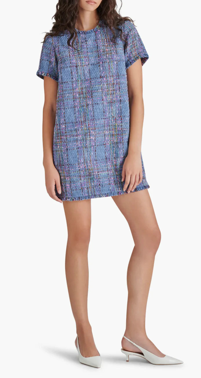 short sleeve tweed dress Ria Tweed Dress – Downtown Divas