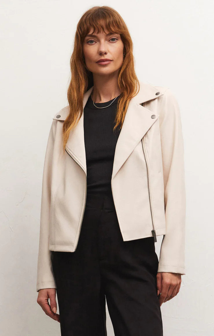 Trina Faux Leather Moto Jacket