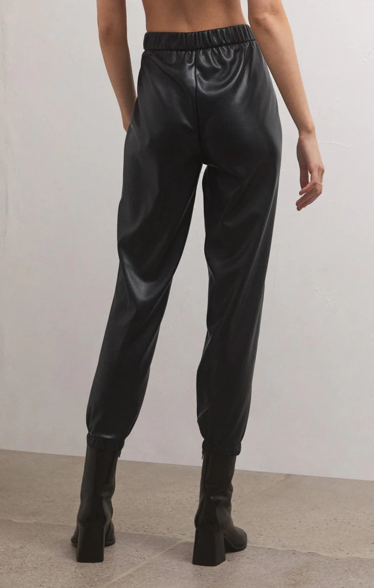 Lenora Faux Leather Joggers