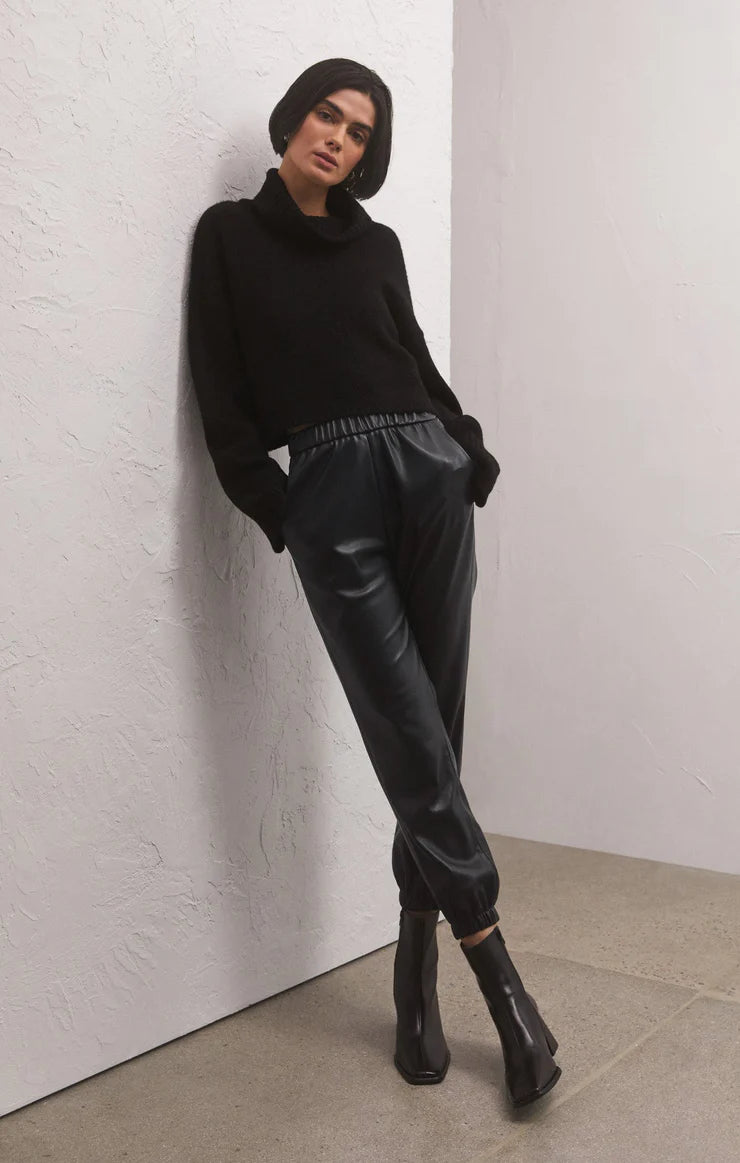Lenora Faux Leather Joggers