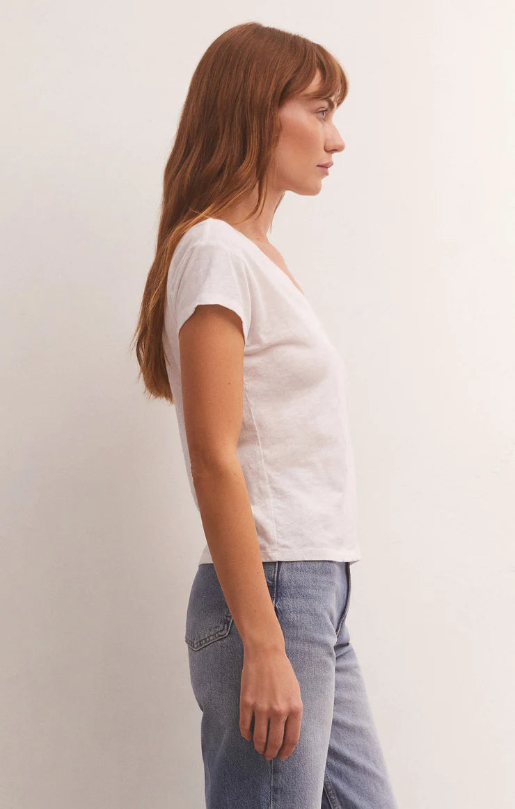 Modern V-Neck Tee - White