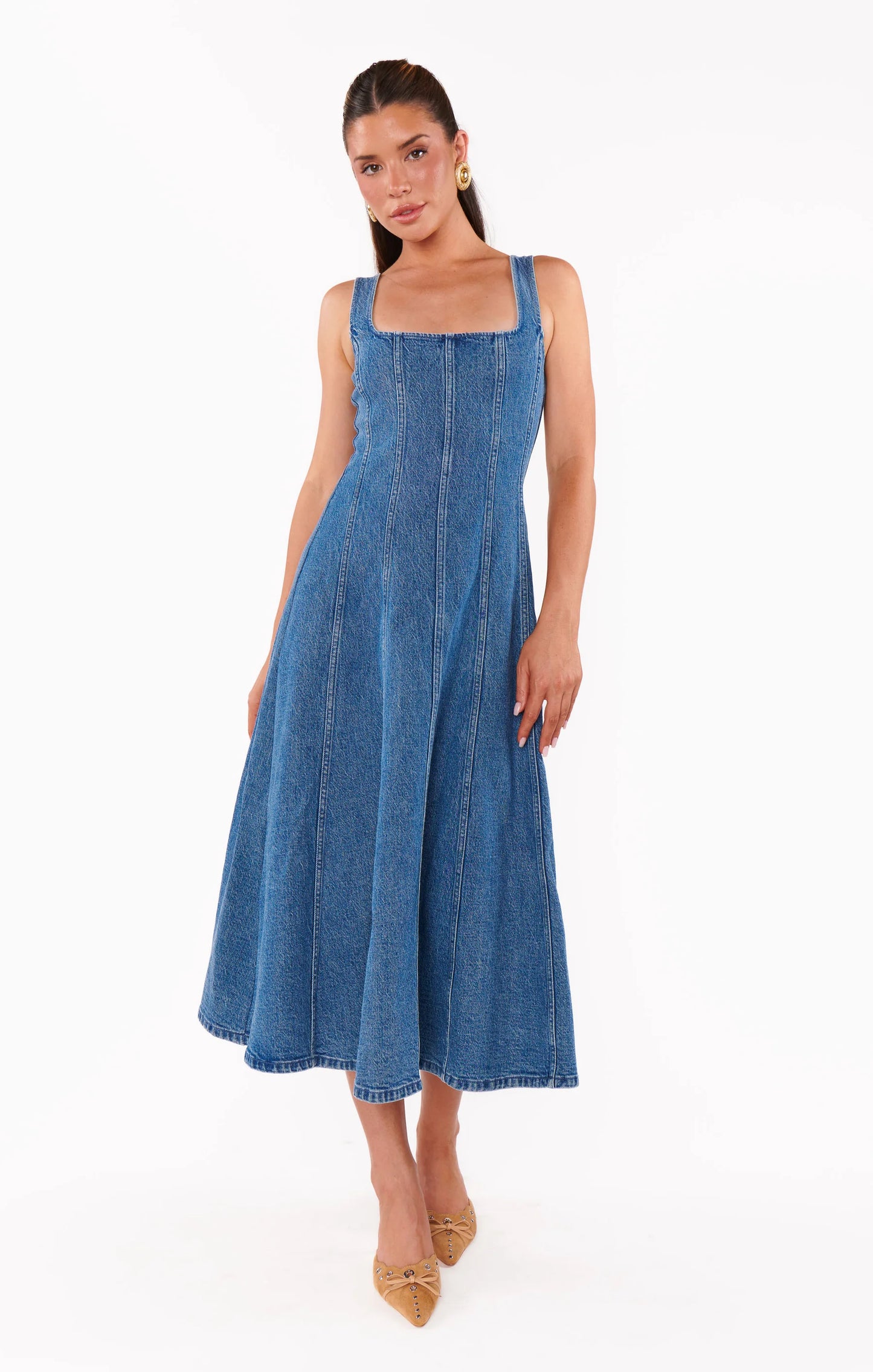 Denim Prim Midi Dress