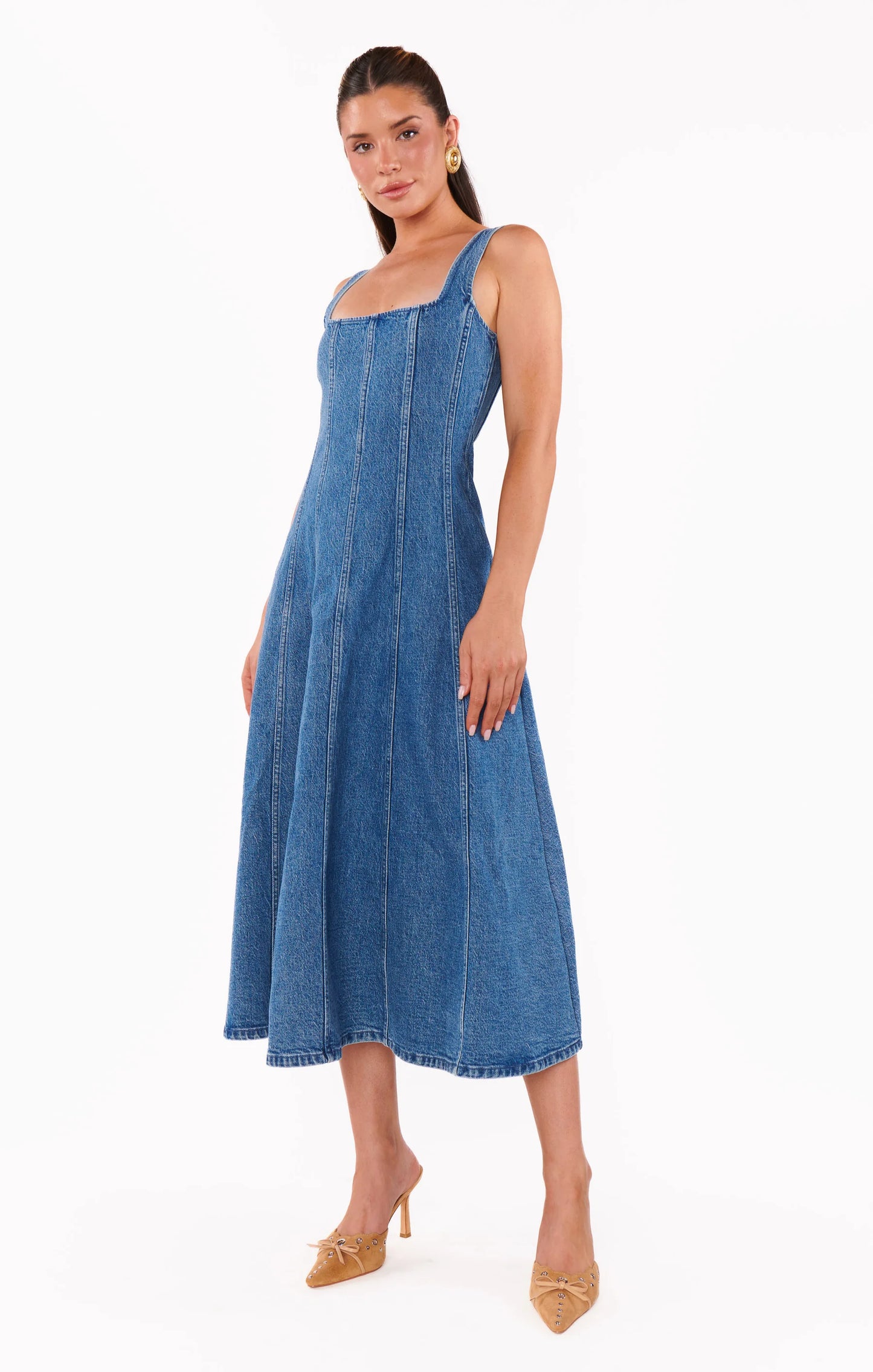 Denim Prim Midi Dress
