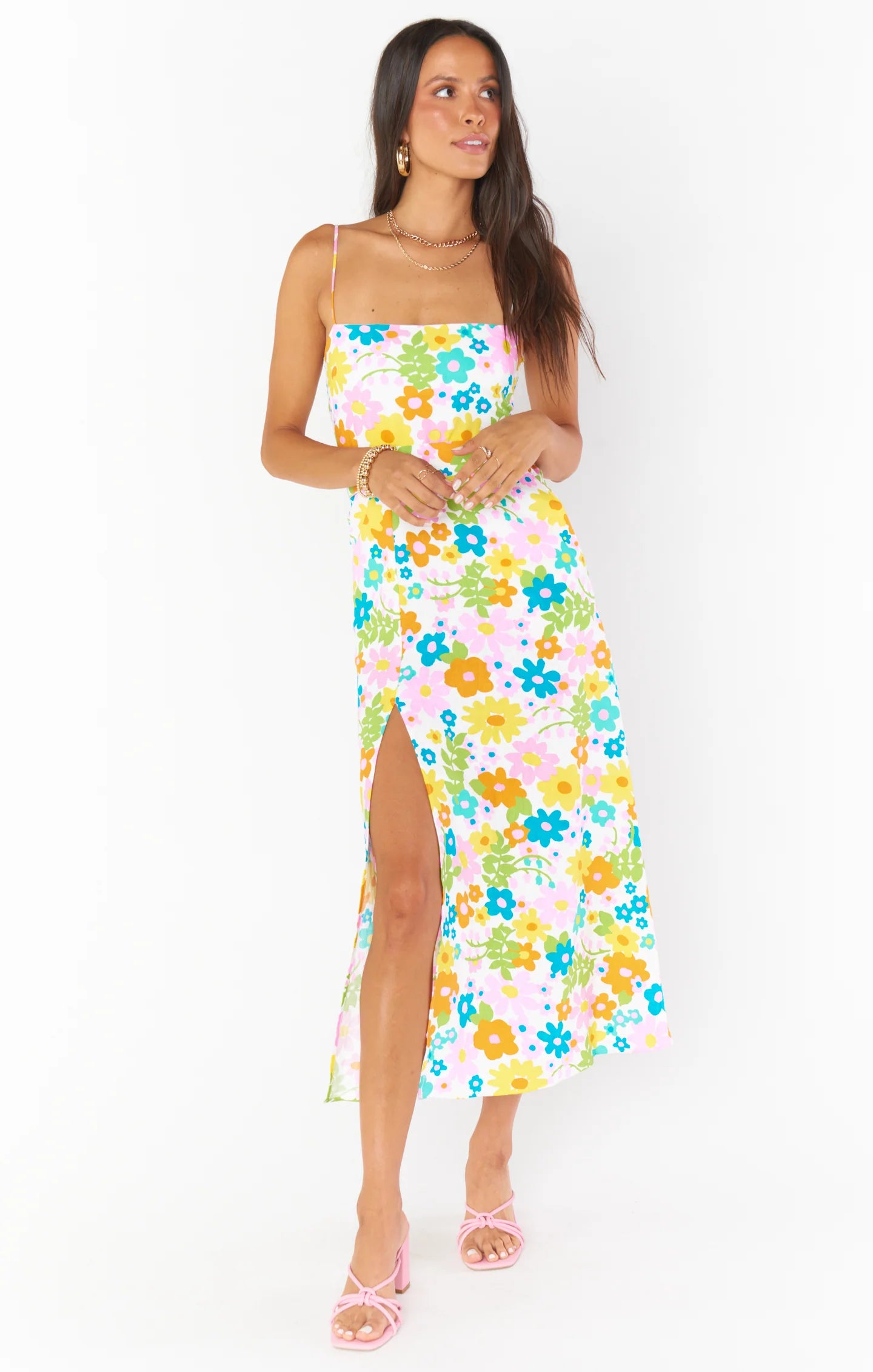 Amalfi Coast Midi Dress - Petal Pop
