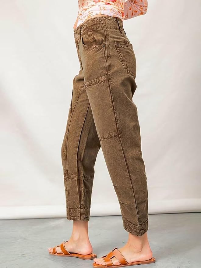 Olive Barrel Pants