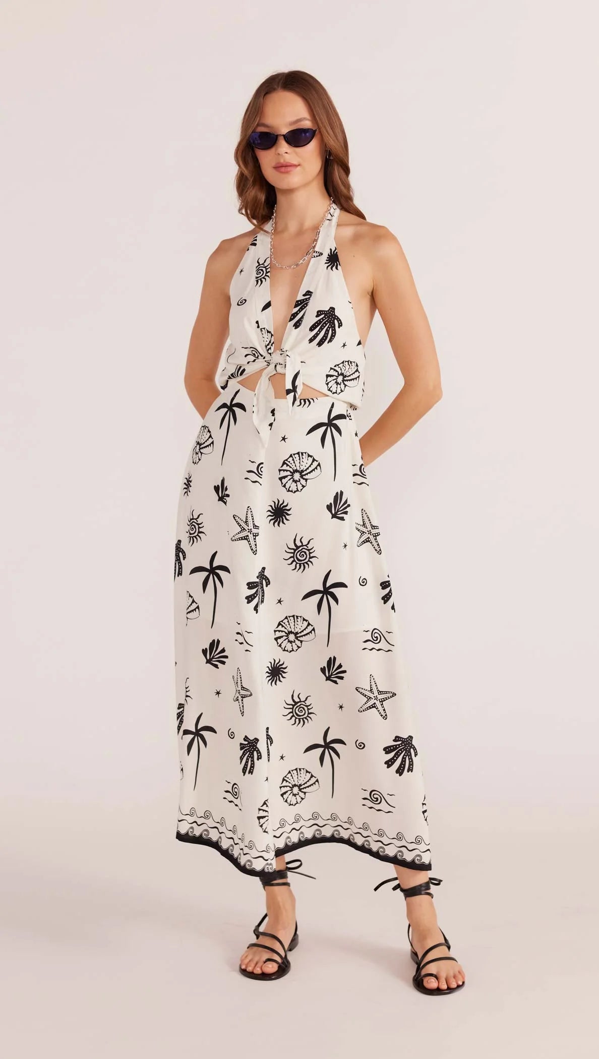 Shell Halter Midi Dress