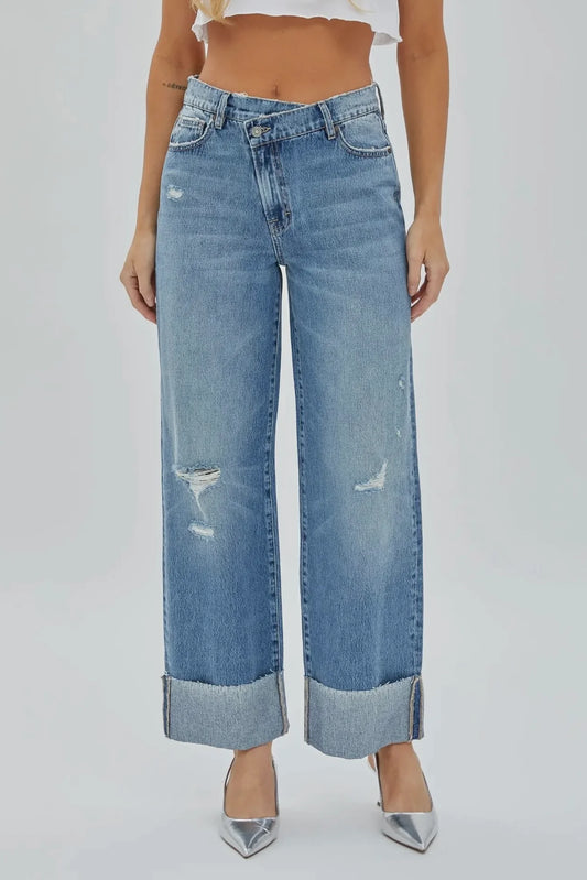 Logan Cross Waist Jeans