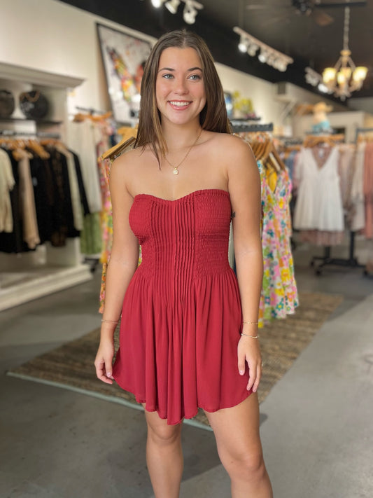 Scarlet Strapless Dress