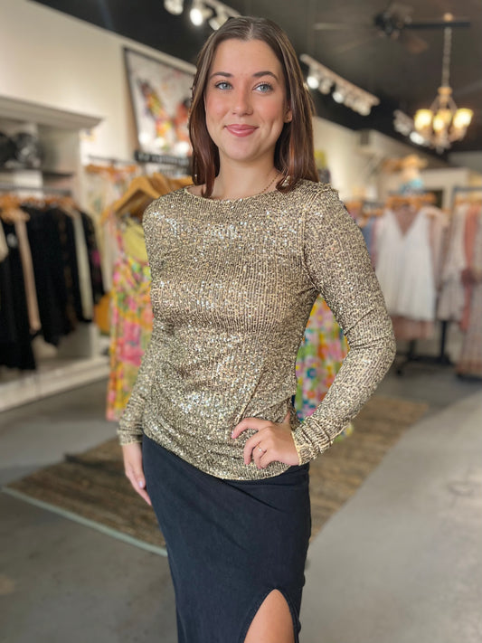 Gold Sequin Top