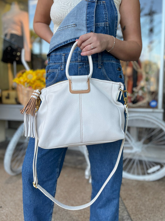 HOBO Sheila Medium Satchel - White