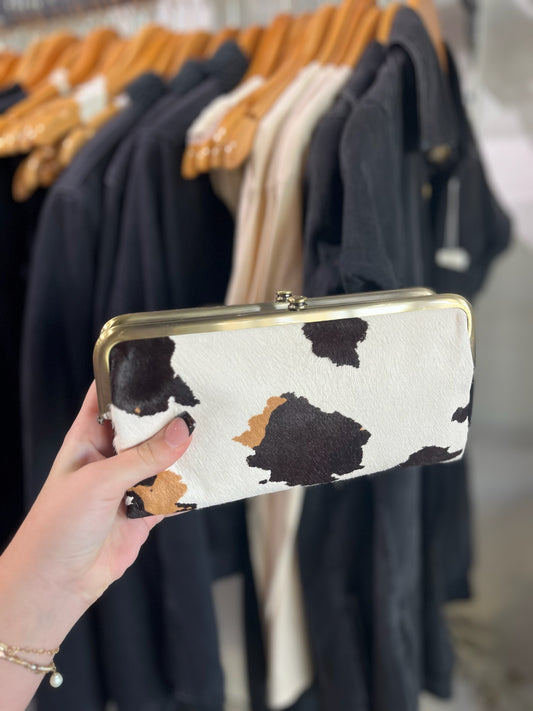 HOBO Lauren Clutch Wallet - Cow Print