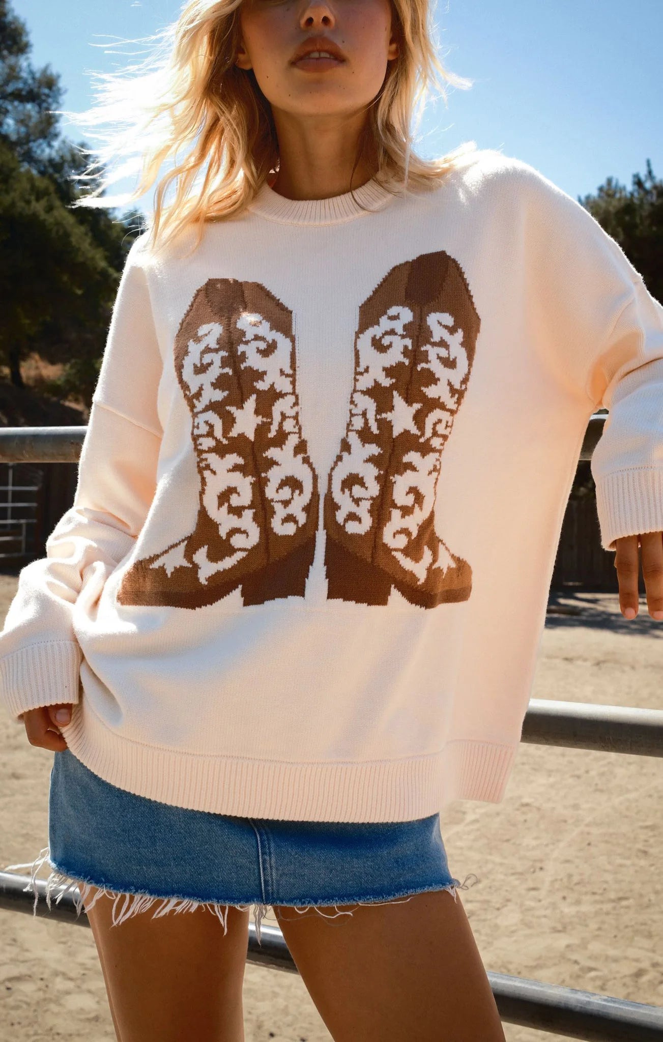 Stay Awhile Sweater - Cowboy