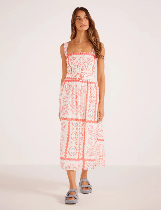 Lolani Shirried Midi Dress