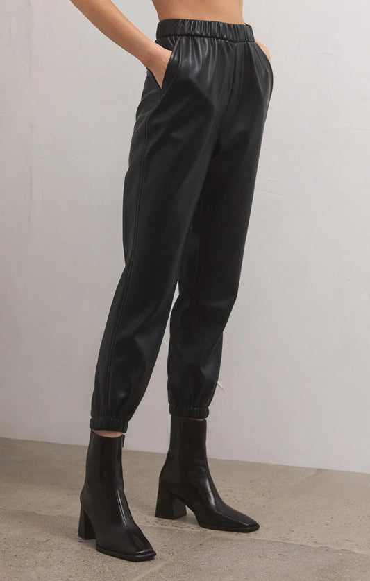 Lenora Faux Leather Joggers