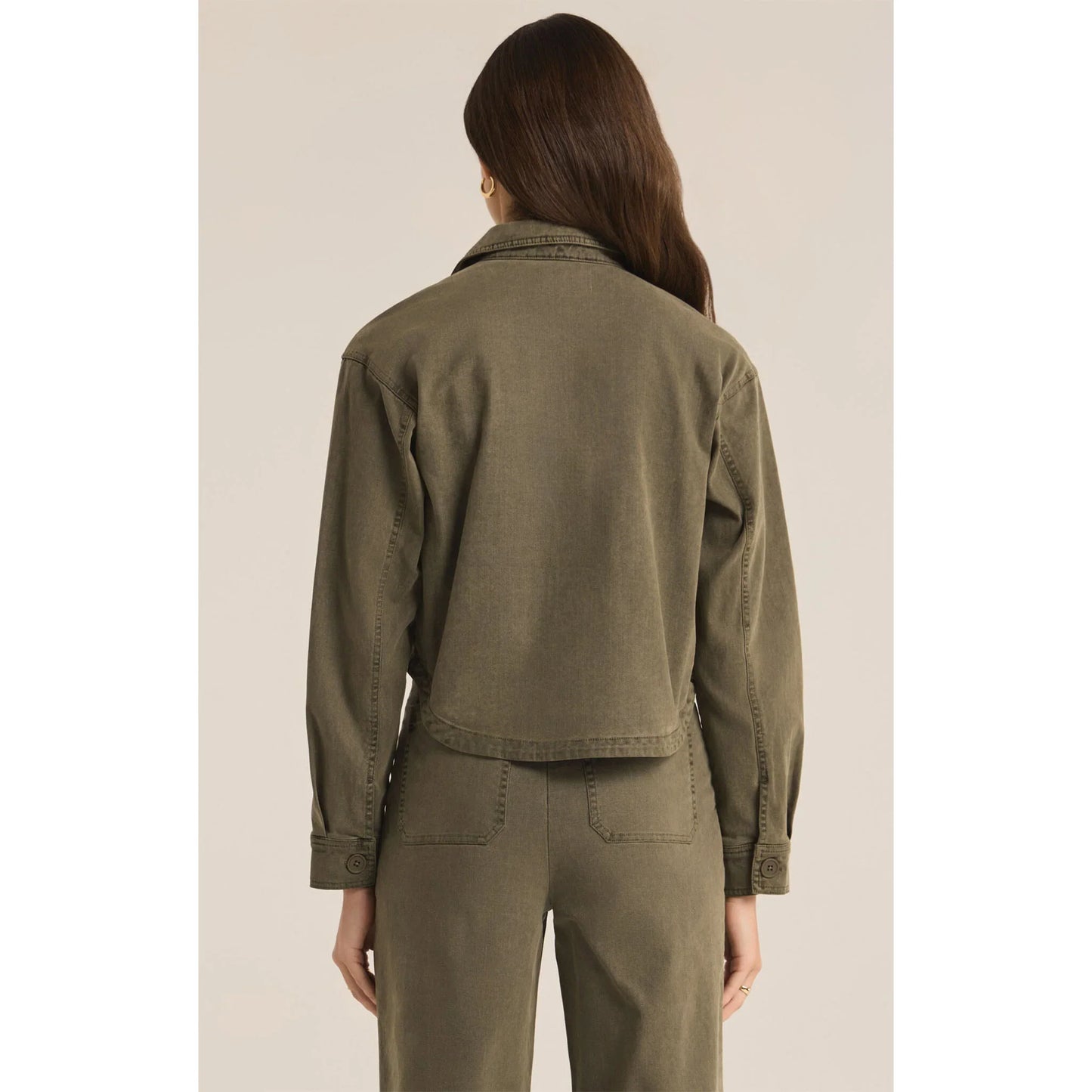 All Day Cropped Jacket - Olive