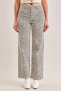 Logan Dad Basic Jean- White Cheetah