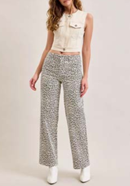 Logan Dad Basic Jean- White Cheetah