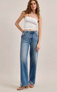 Dark Vintage Clean Stretch Dad Jean
