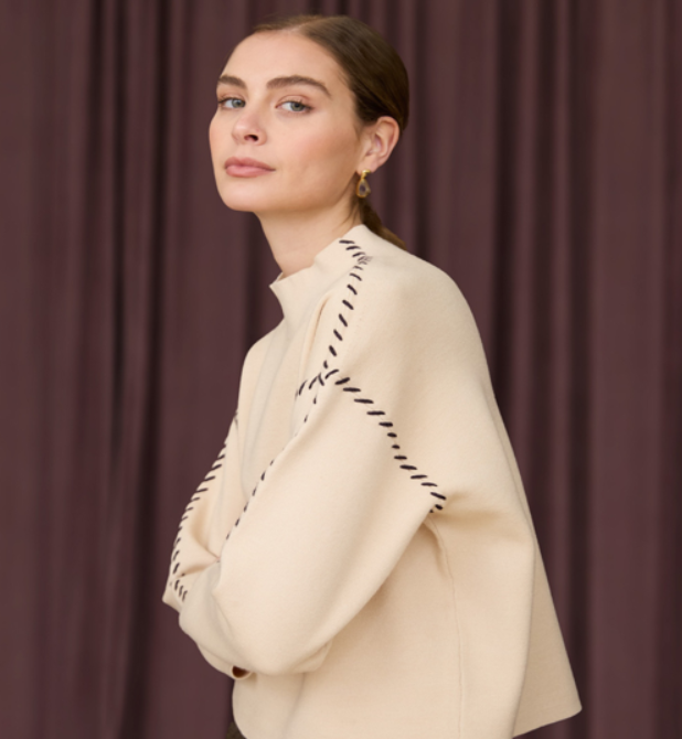 Zoe & Claire Beige Sweater